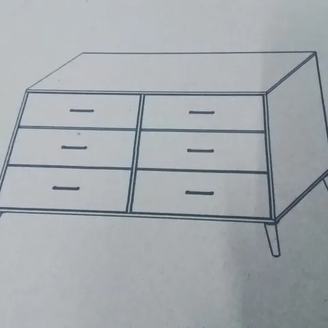 BRAND NEW JANET 6 DRAWER DRESSER -NATURAL OAK- [2BOXES]