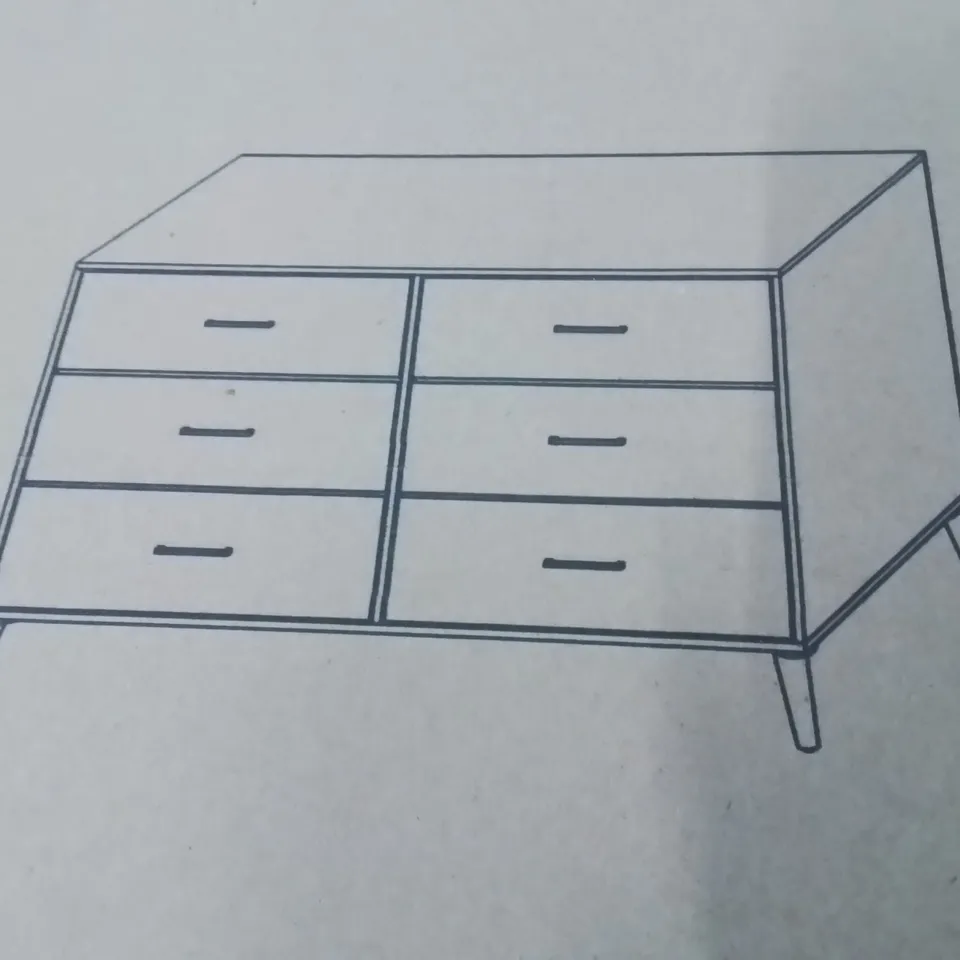 BRAND NEW JANET 6 DRAWER DRESSER -NATURAL OAK- [2BOXES]