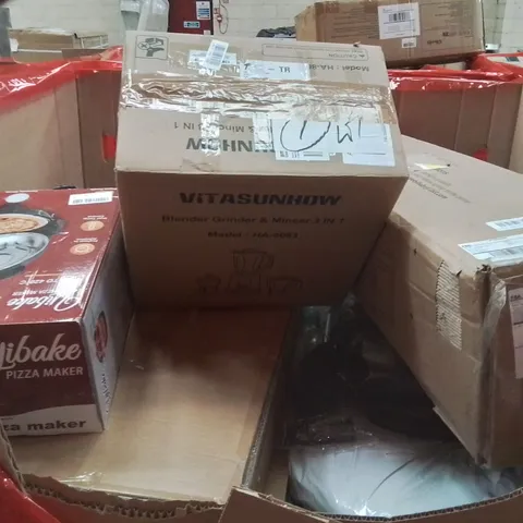 PALLET OF ASSORTED HOUSEHOLD GOODS AND PRODUCTS TO INCLUDE;AIR COOLER,BLENDER,PIZZA MAKER