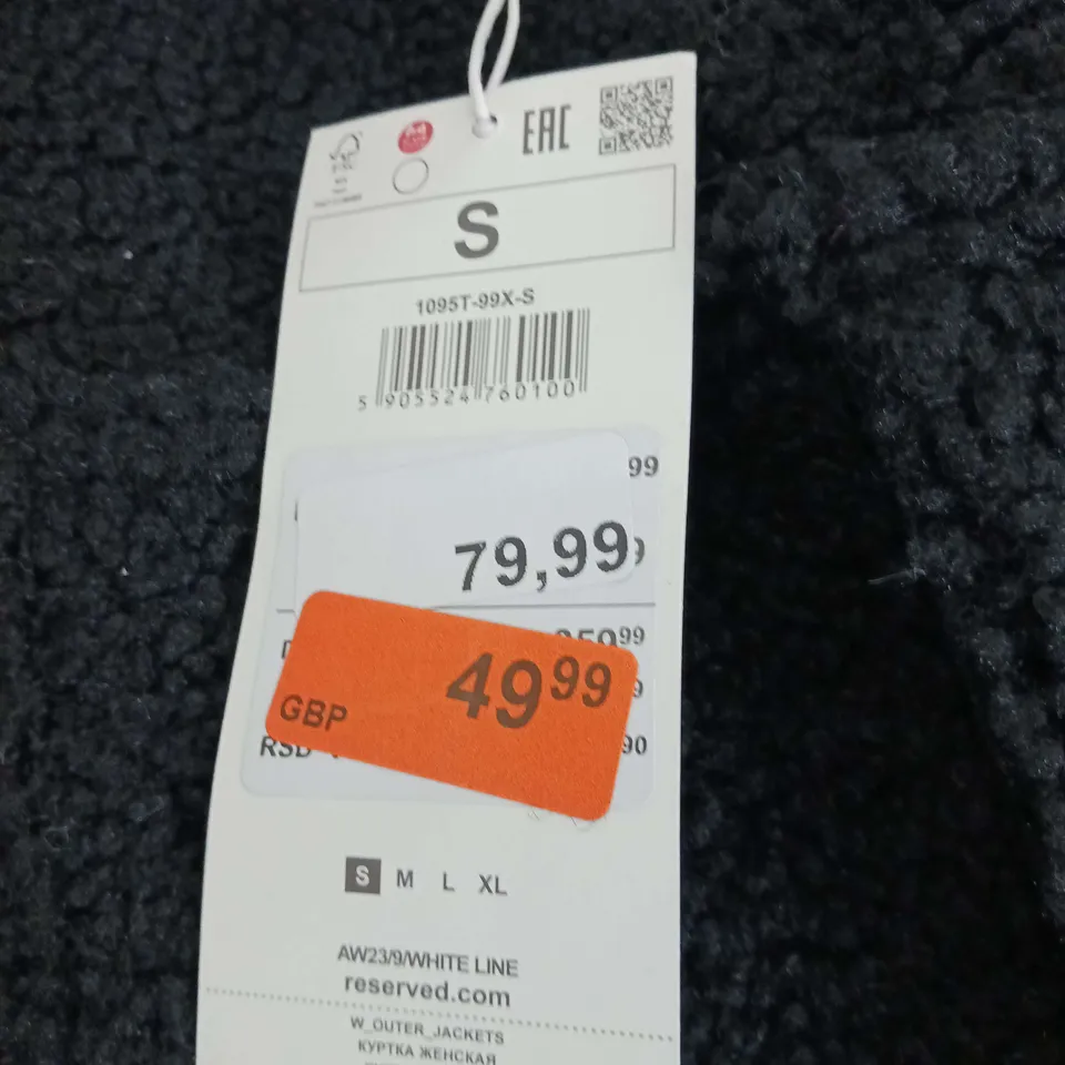 RESERVED BLACK FAUX LEATHER BOMBER JACKET SIZE S