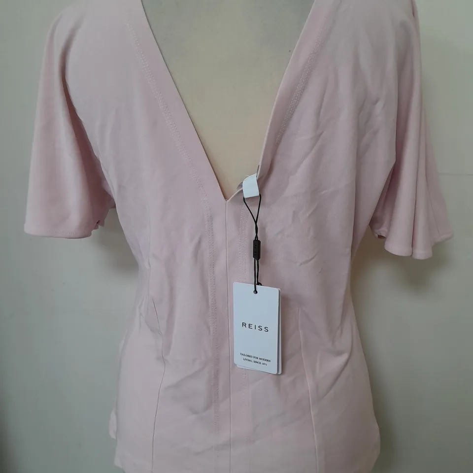 REISS LIGHT PINK CONNIE FLOWY TOP SIZE M