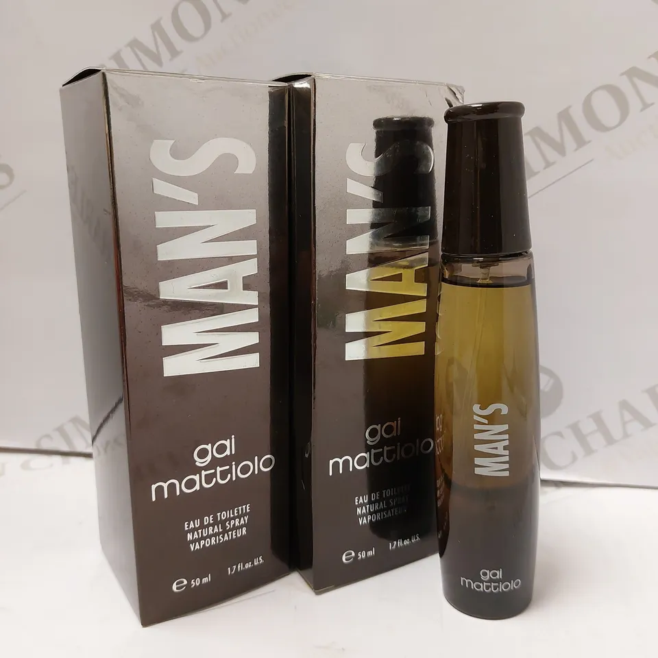 LOT OF 2 X 50ML GAI MATTIOLO MANS EAU DE TOILETTE 