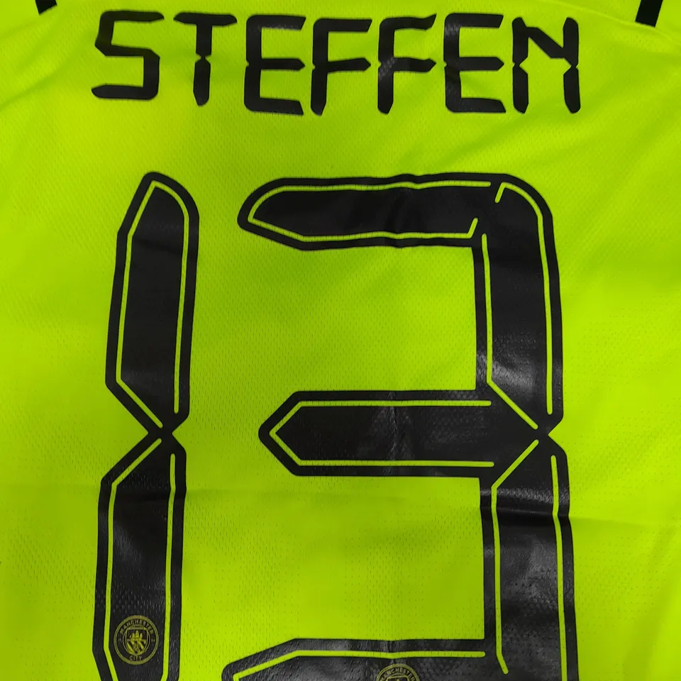 MANCHESTER CITY 2021-22 MATCH ISSUE CARABAO CUP GK SHIRT - STEFFEN #13