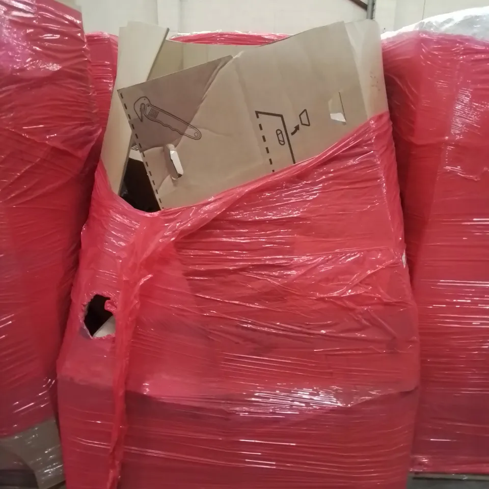 MIXED PALLET CONTAINING VARIOUS BOXED HOUSEHOLD ITEMS TO INCLUDE, DEHUMIDIFIER, WOODEN STORAGE CRATE, ELECTRIC BBQ GRILL ETC.