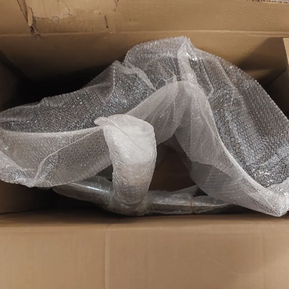 A BOXED BLACK AND WHITE OFFICE SWIVEL CHAIR