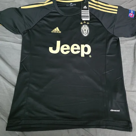 JUVENTUS FC ADIDAS BLACK JERSEY – POGBA 10, JEEP SPONSOR, CHAMPIONS LEAGUE PATCH