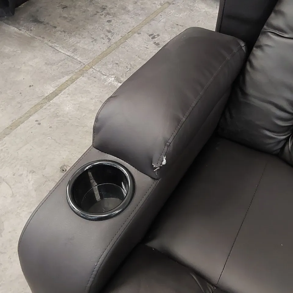 DESIGNER BROWN LEATHER ELECTRIC 3-SEATER RECLINING SOFA 