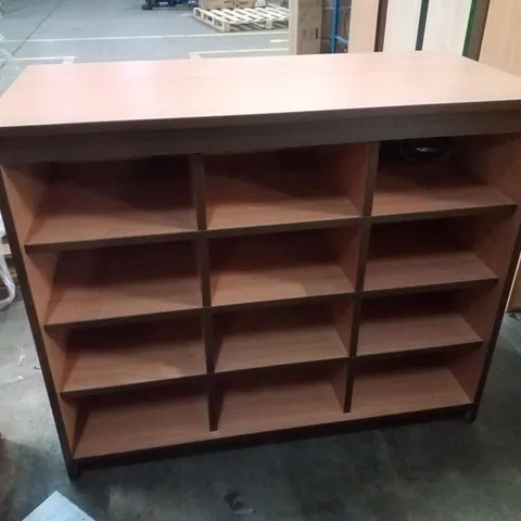 12 CUBE STORAGE UNIT WITH BROWN EDGING & IN BEECH 
