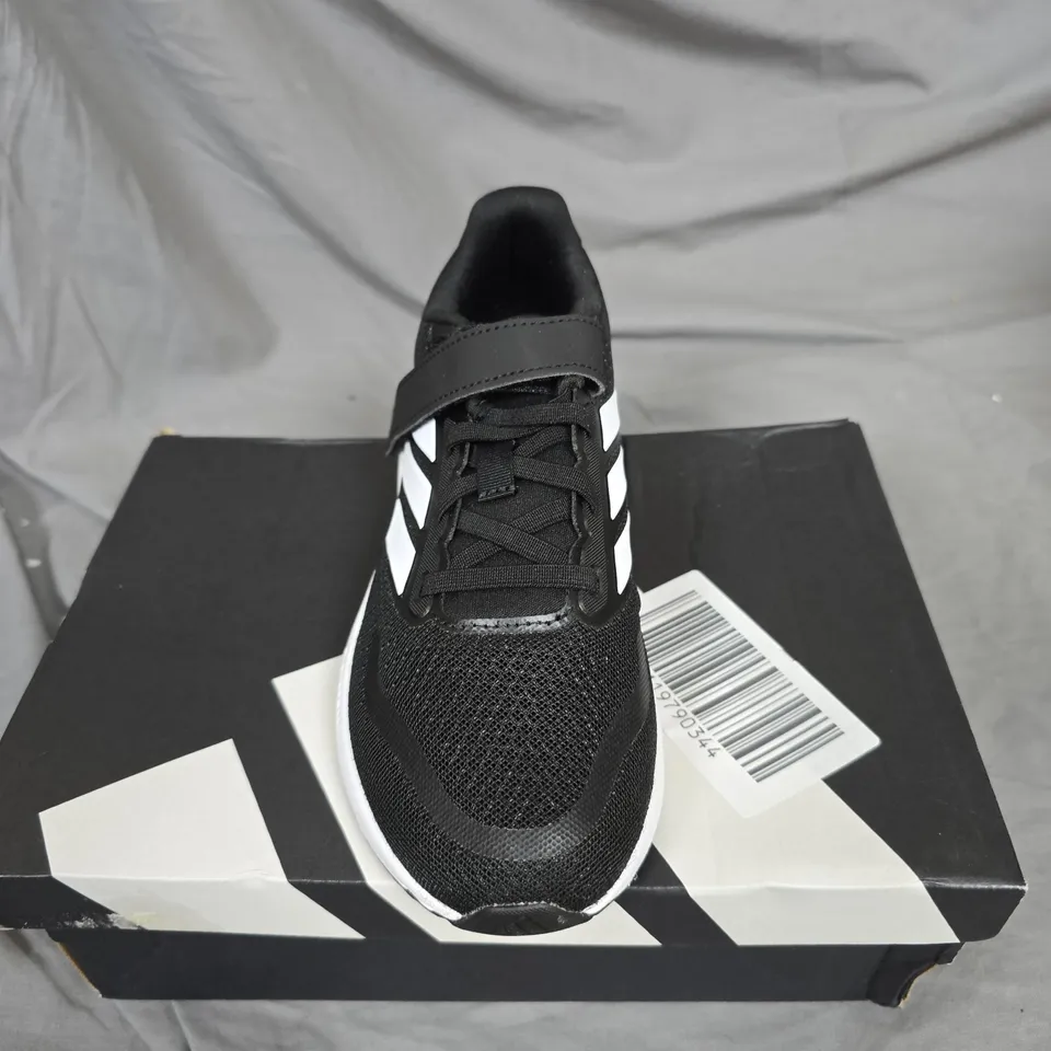 ADIDAS RUN FALCON 5 EL C KIDS' TRAINERS, BLACK/WHITE UK 2