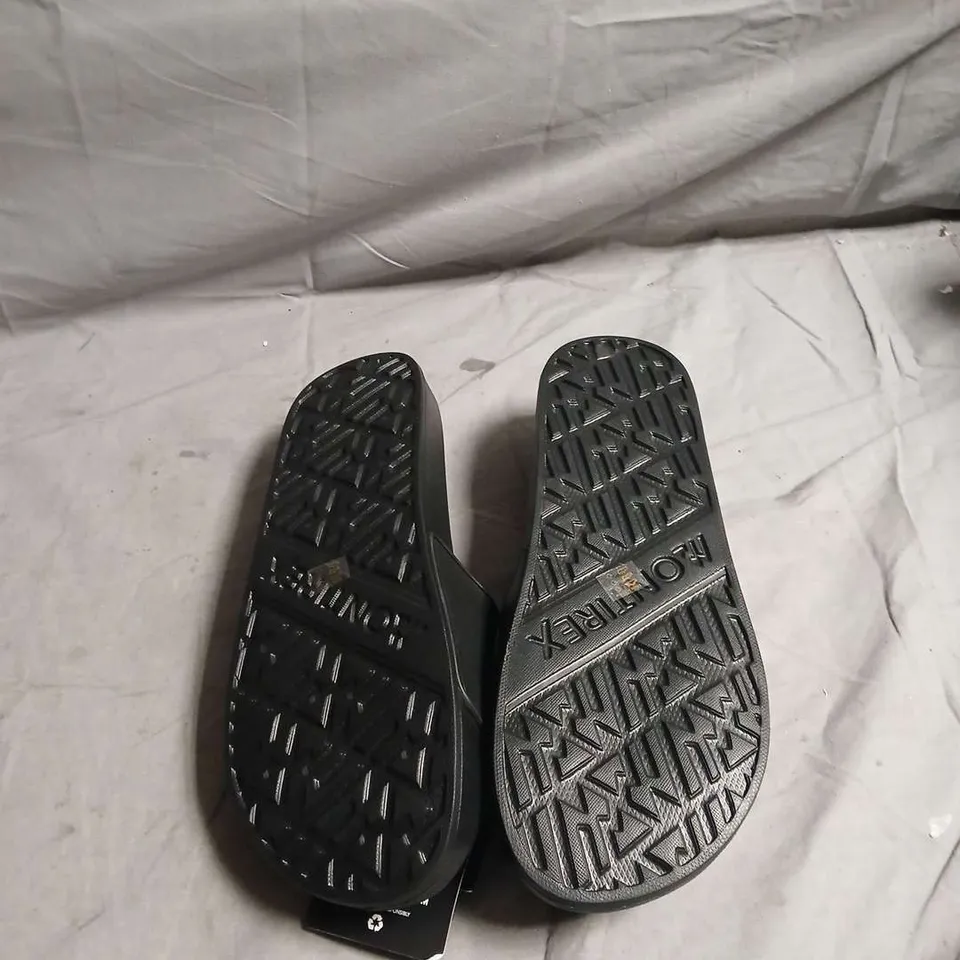 MONTREX BLACK SLIDE SANDALS – size uk 9