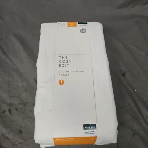 M&S The Cosy Edit Brushed Cotton Bedset – King Size (duvet cover & 2 pillowcases)