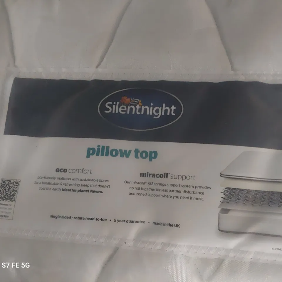 QUALITY BAGGED SILENTNIGHT 5' KINGSIZE PILLOWTOP MATTRESS 