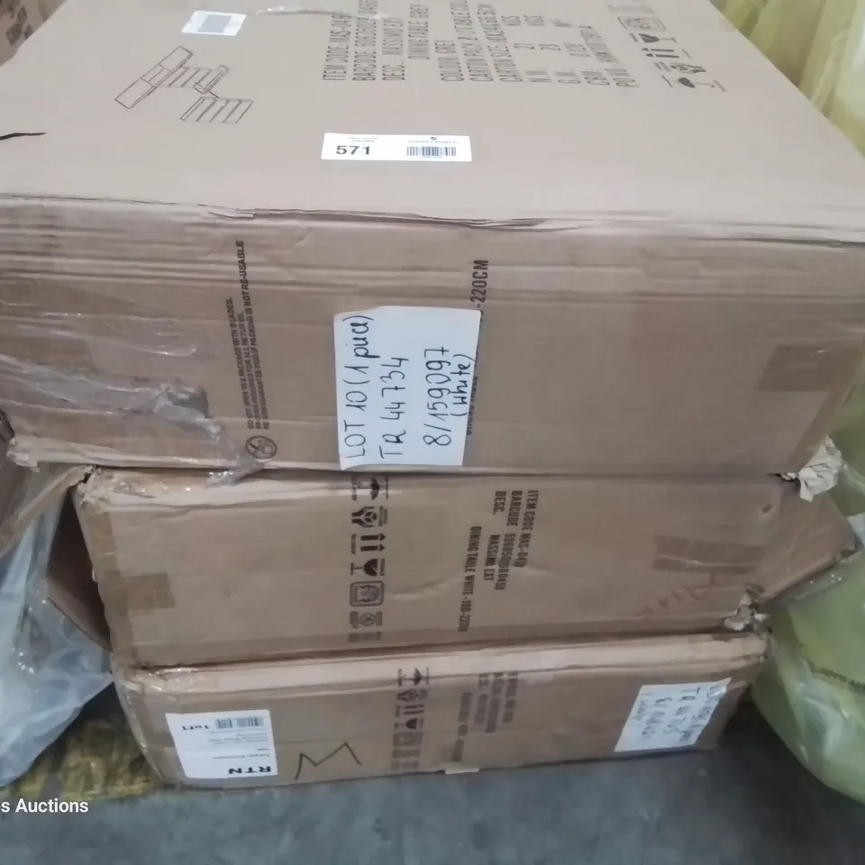 THREE BOXED TOKYO EXTENDING DINING TABLE PEDESTALS ONLY 2 ×GREY 1 × WHITE