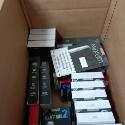 BOX OF APPROXIMATELY 20 ASSORTED ECIGS INCLUDING OXVA AND NEXLIM
