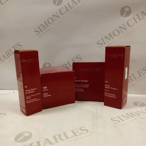 LOT OF APROX 30 ASSORTED CLARINS PARIS FACE CARE/MAKE UP
