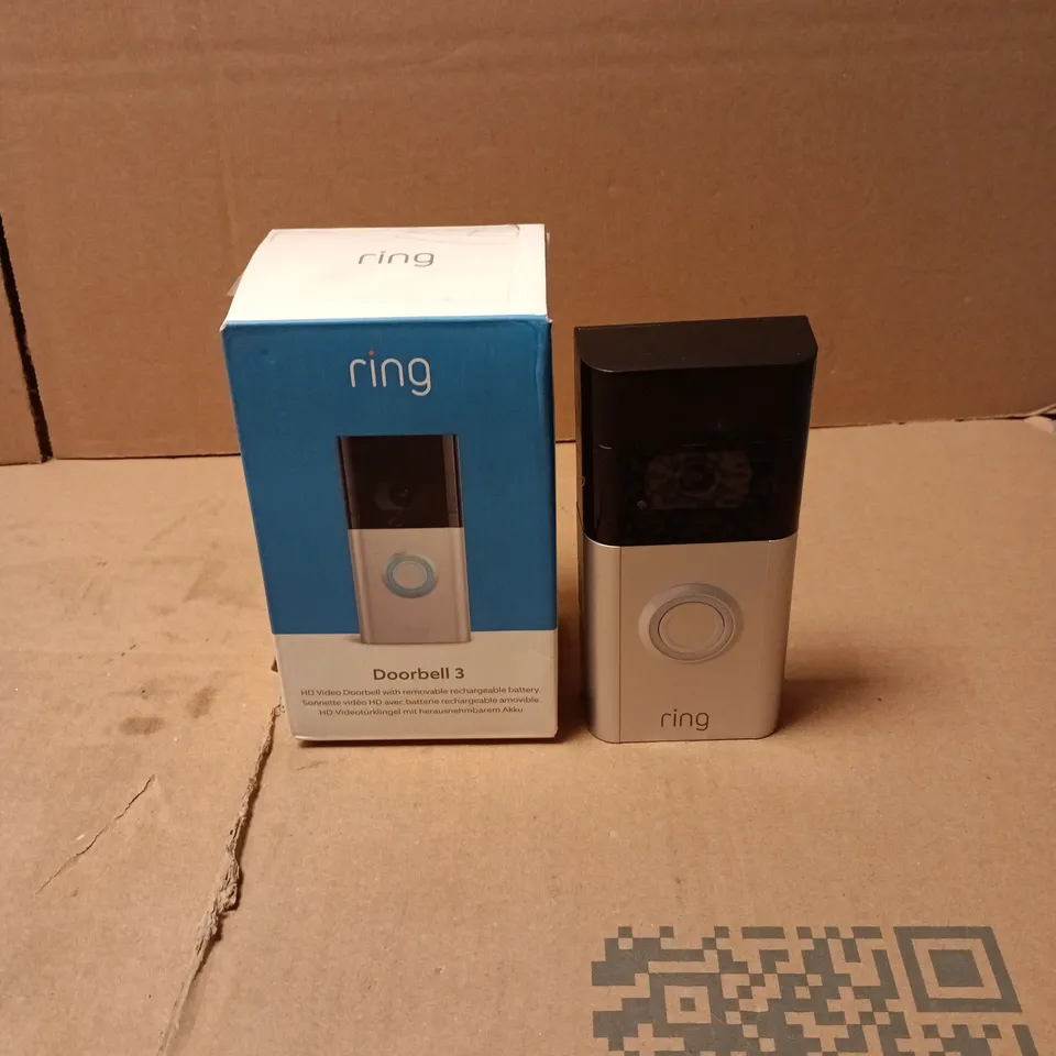 RING DOORBELL 3 - HD VIDEO DOORBELL WITH RECHARGEABLE BATTERY (BOXED)