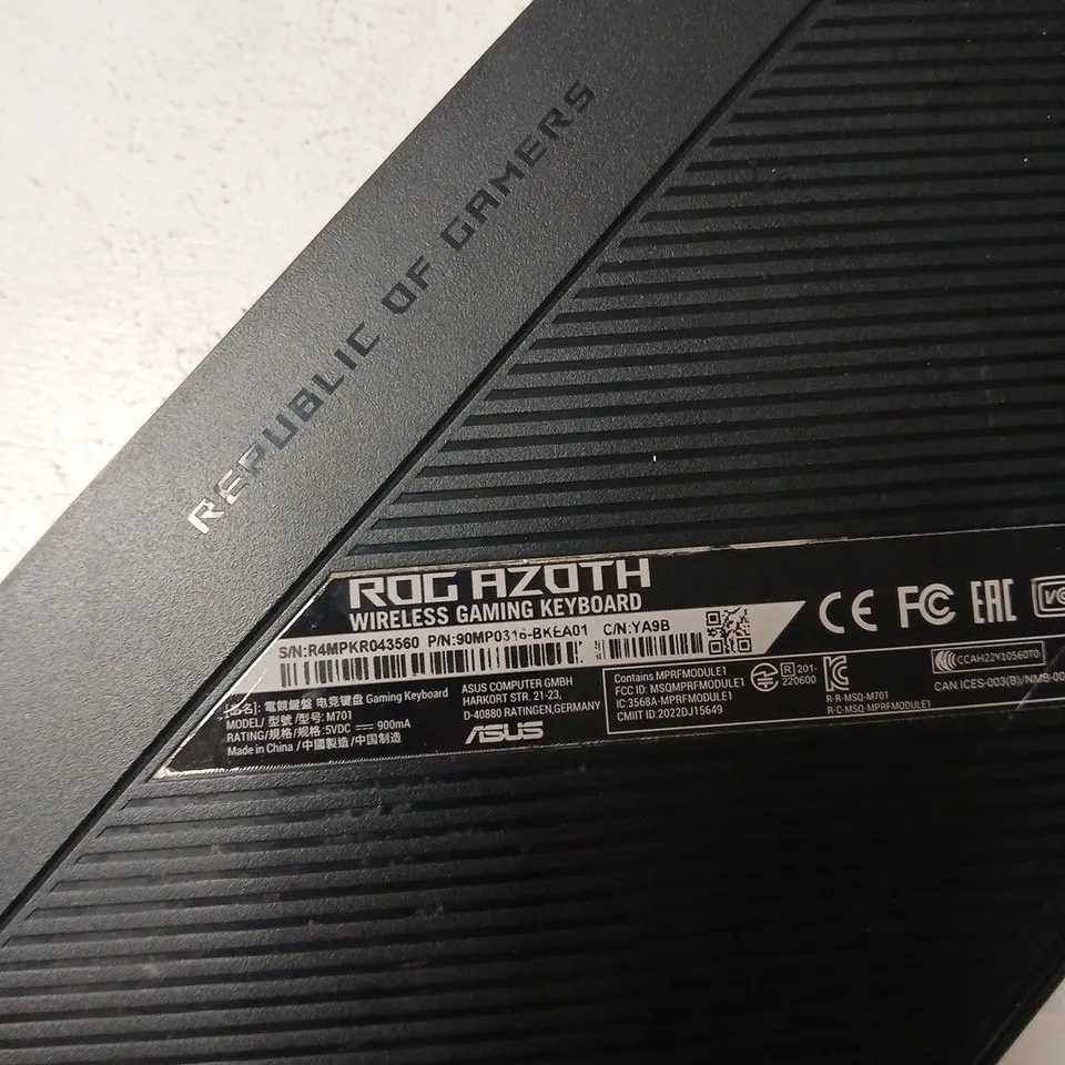 ASUS ROG AZOTH WIRELESS GAMING KEYBOARD (MODEL M701)