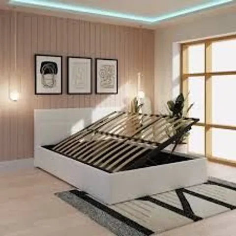 BOXED GFW KING WHITE SIDE LIFT OTTOMAN BED (2 BOXES)