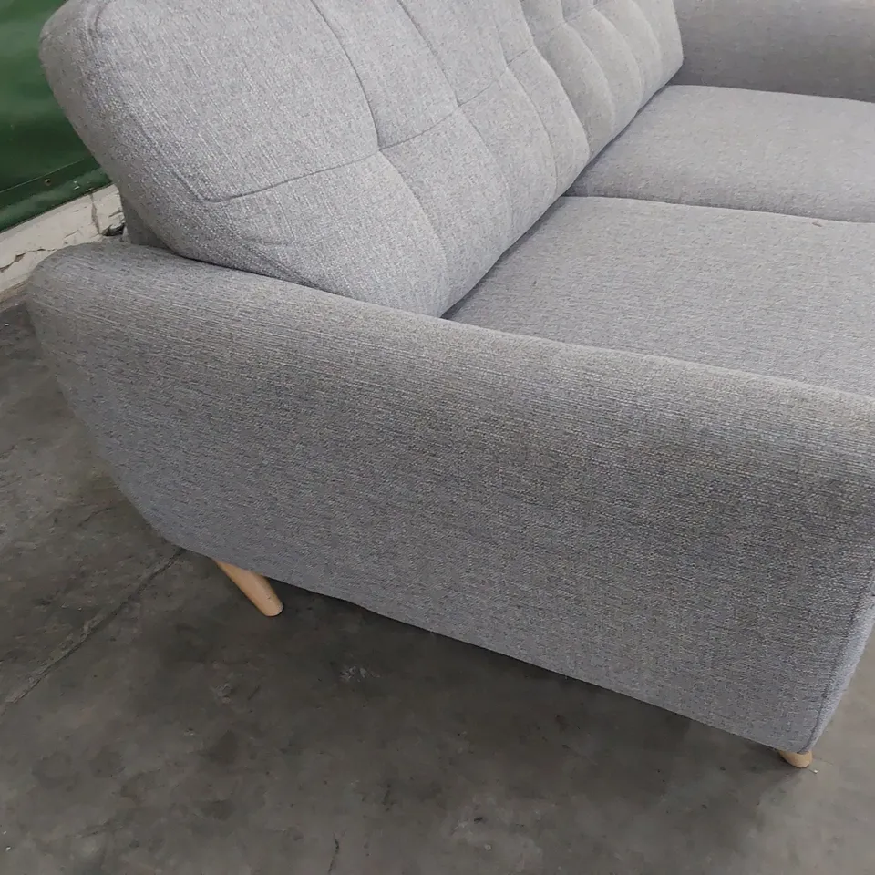 DESIGNER THREE SEATER SOFA GREY FABRIC 