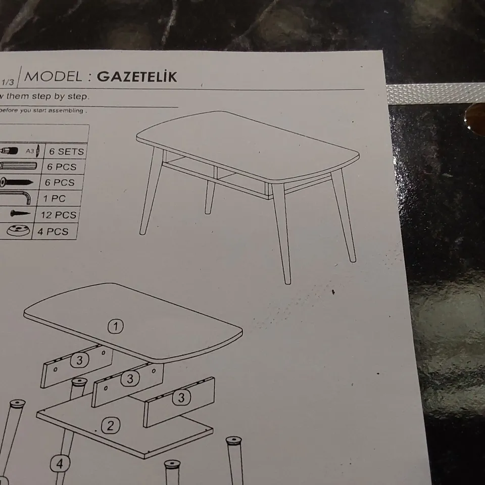 BOXED DESIGNER GAZETELIK TABLE (2 BOXES)