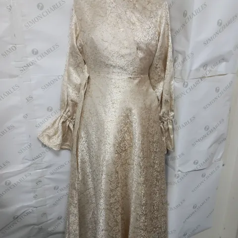 AMINA ZAID GOLDEN LONG DRESS - SIZE UNSPECIFIED 