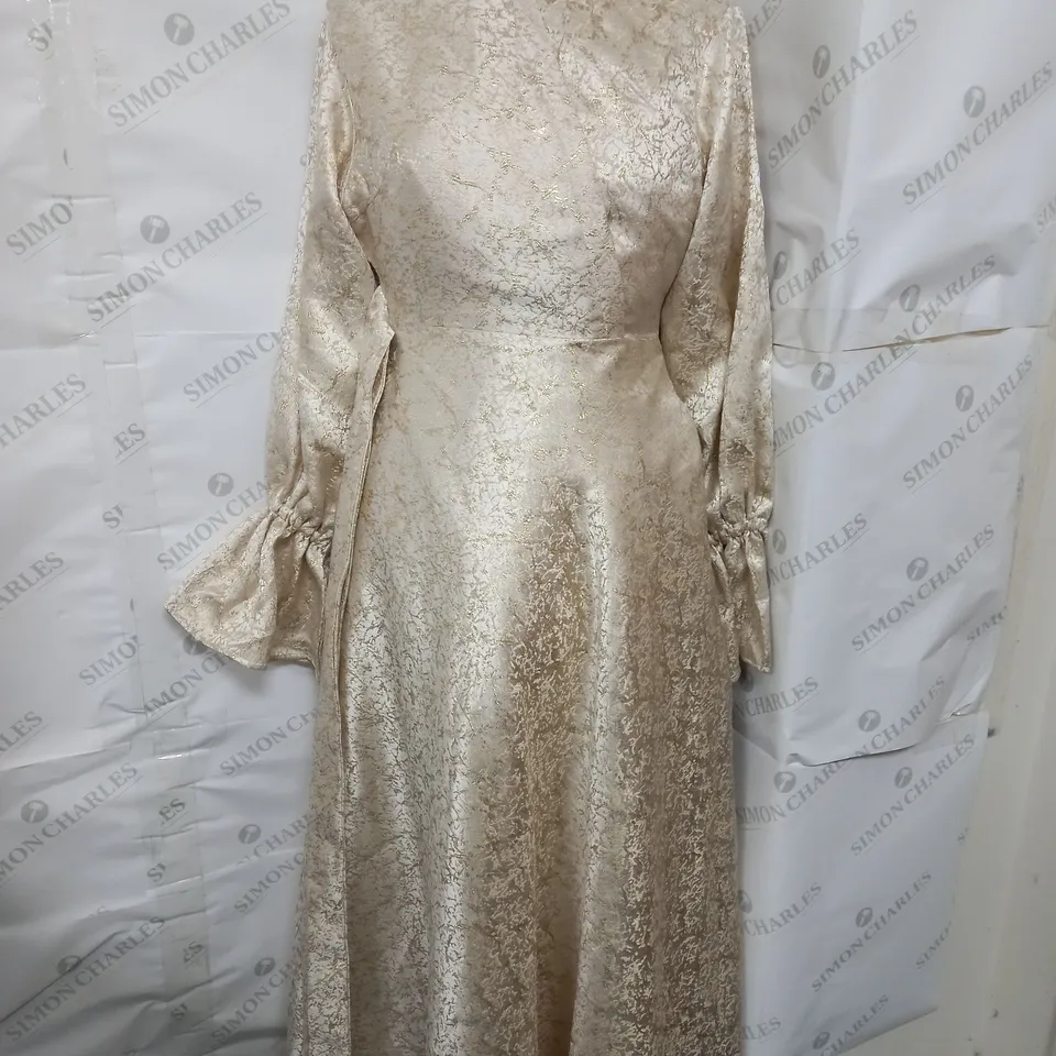 AMINA ZAID GOLDEN LONG DRESS - SIZE UNSPECIFIED 