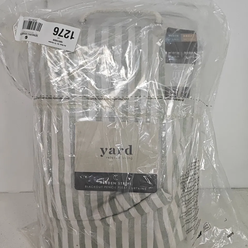 YARD HEBDEN STRIPE BLACKOUT PENCIL PLEAT CURTAINS