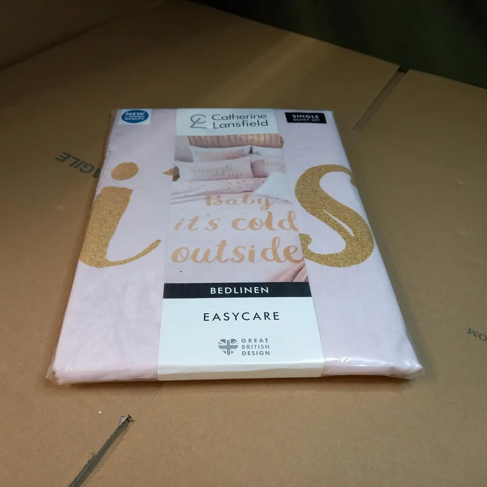 PACKAGED CLATHERINE LANSFIELD PINK SINGLE DUVET SET