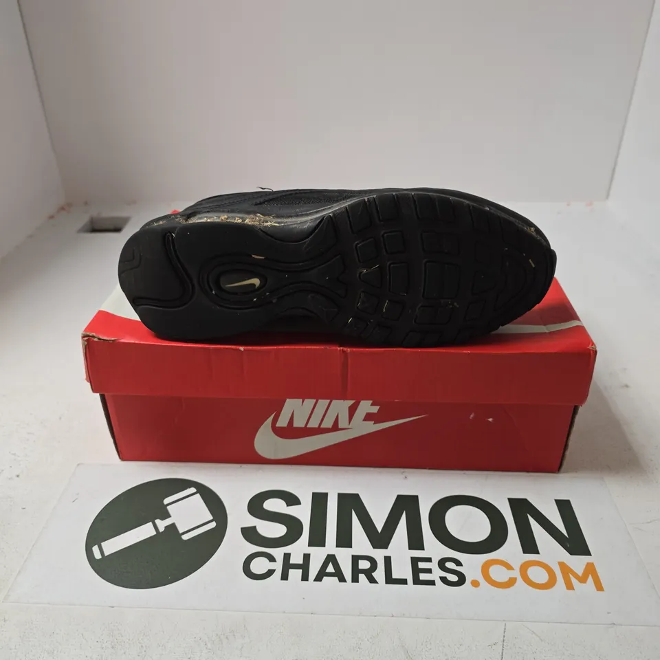 BOXED PAIR OF NIKE AIR MAX 97 TRAINERS IN BLACK - UK 7.5