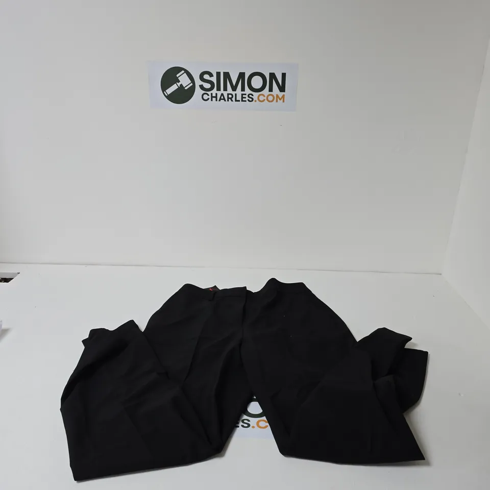 BLACK STRAIGHT LEG TROUSERS - SIZE UK 12R