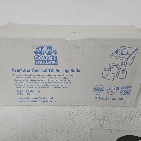 DOUBLE DRAGON PREMIUM THERMAL TILL RECEIPT ROLLS 80X80MM, BOX OF 20