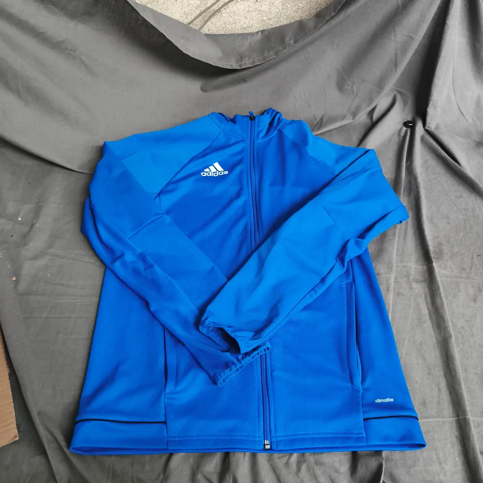 ADIDAS BLUE ZIP-UP JACKET WITH CLIMALITE, UK SIZE M