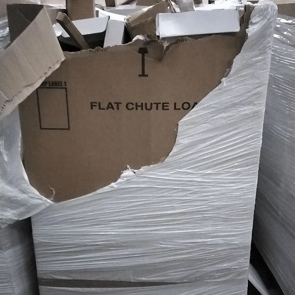 PALLET OF ASSORTED ITEMS INCLUDING RETRACTABLE SAFETY GATE, TOILET SEAT, AIR FRYER, TOILETRIES RACK AND LED FLOOR LAMP