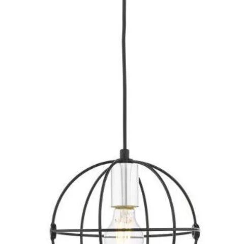 BOXED DAR LIGHTING JAVARI 1 LIGHT PENDANT MATT BLACK/POLISHED CHROME 1 X 60W MAX ES GLS, LAMP NOT INCLUDED