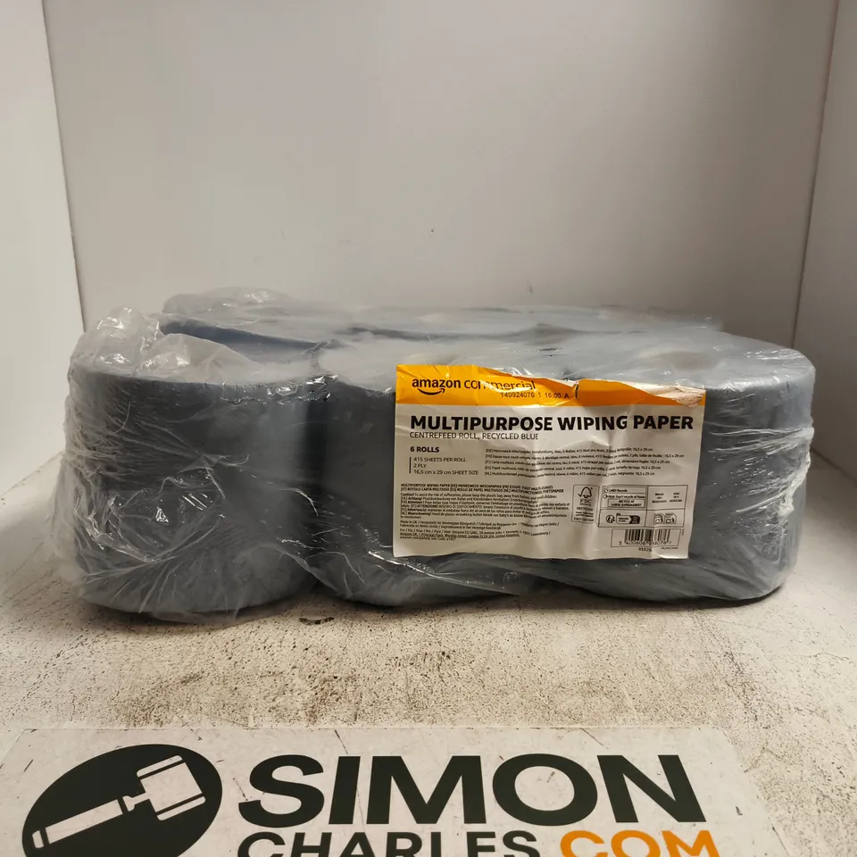 AMAZON MULTI PURPOSE WIPING PAPER 6 ROLLS CENTREFEED