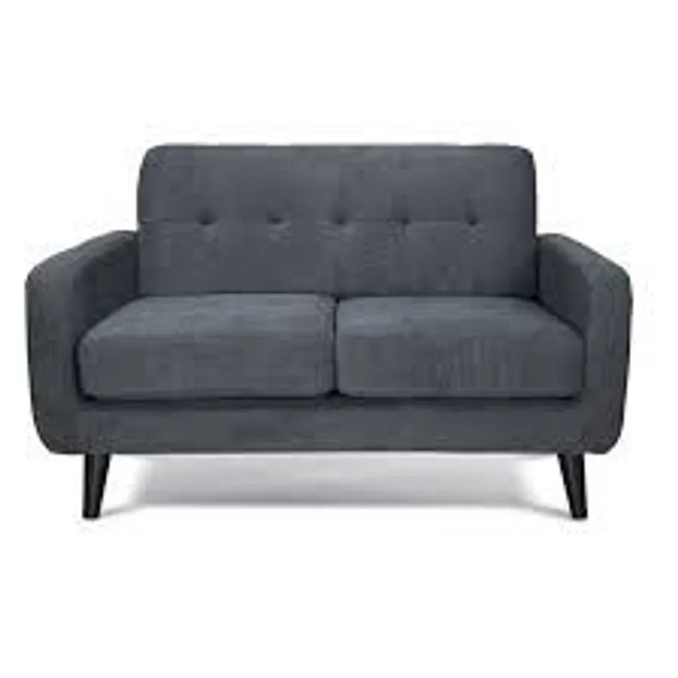 BOXED 2 SEATER SOFA - UPHOLSTERED CHARCOAL 
