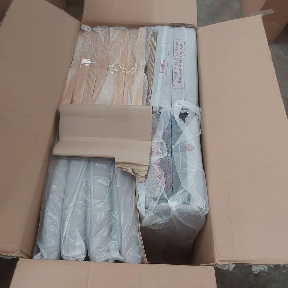 BOXED SET OF 4 GREY FABRIC UPHOLSTERED DINING CHAIRS 