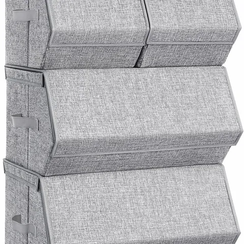 BOXED SONGMICS SET OF 4 STORAGE BOXES WITH LIDS