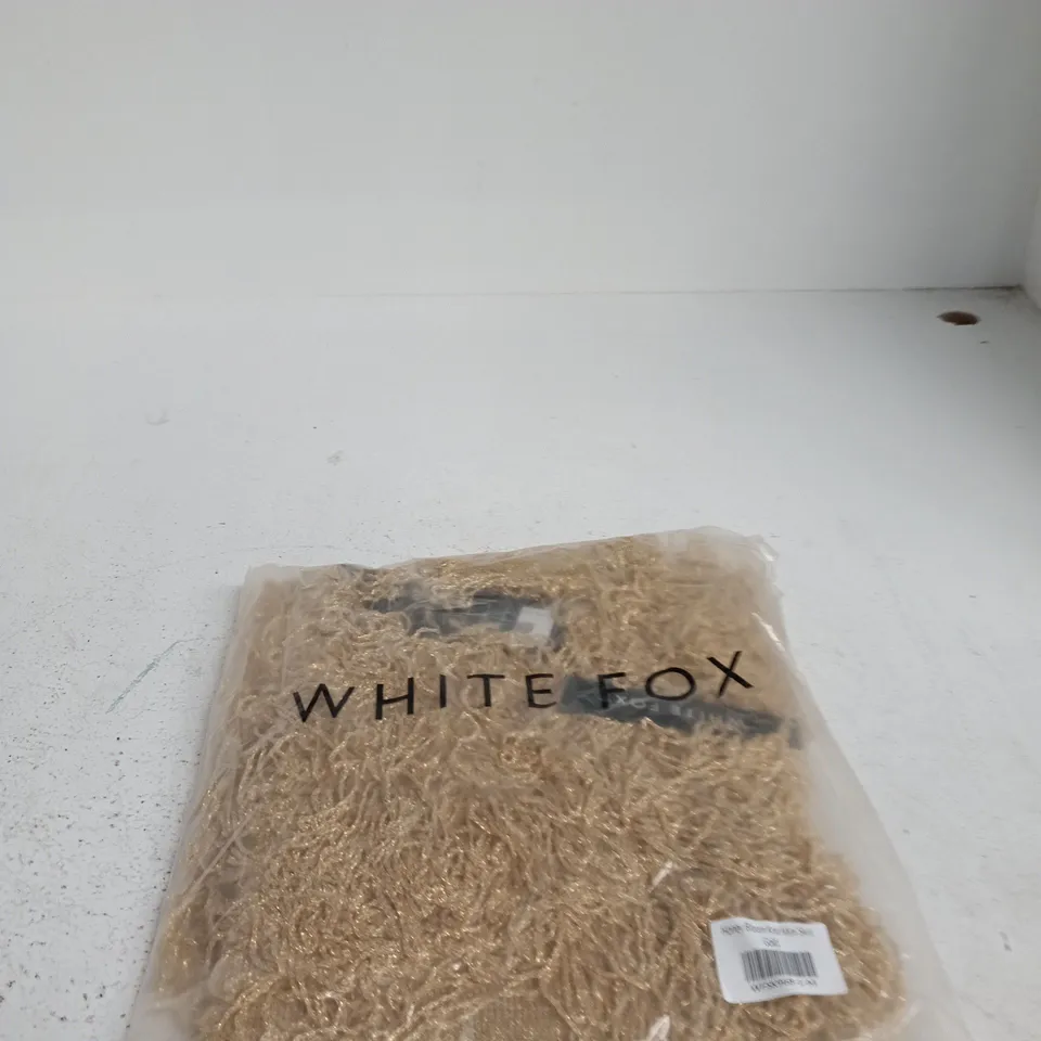 WHITE FOX HONEY BLOOM KNIT MINI SKIRT GOLD - SIZE M
