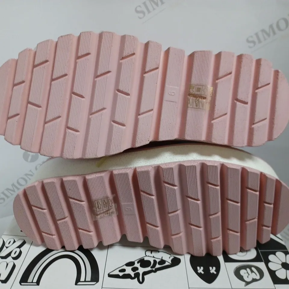 KOI VEGAN CANDY TEARS GLITTER PLATFORM BOOTS - PINK SIZE 6