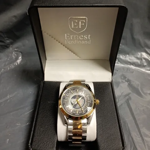 MENS ERNEST FERDINAND WATCH β GLOBAL DIAL β STAINLESS STEEL STRAP