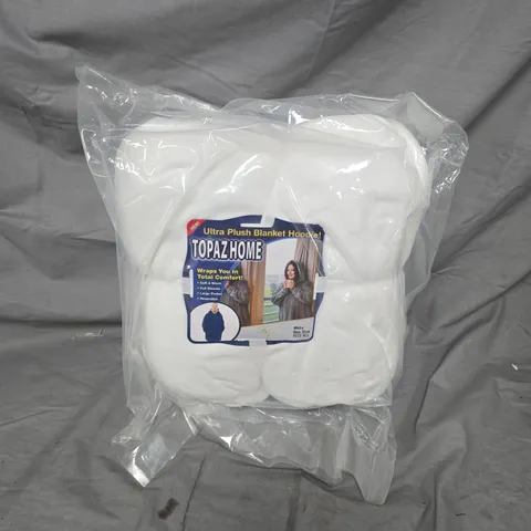 8 TOPAZ HOME ULTRA PLUSH BLANKET HOODIES – WHITE, ONE SIZE