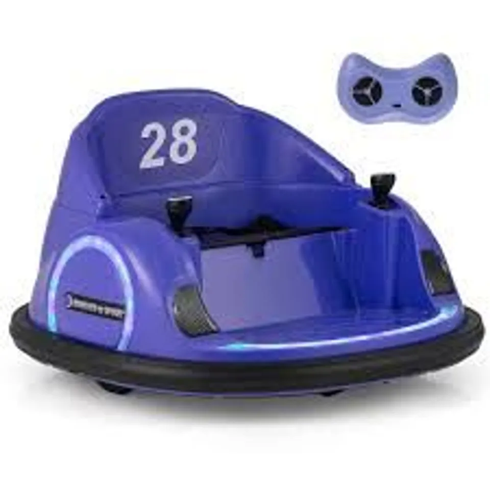 BOXED KIDS RIDE ON BATTERY POWERED BUMPING CAR WITH FLASHING LED LIGHTS-PURPLE