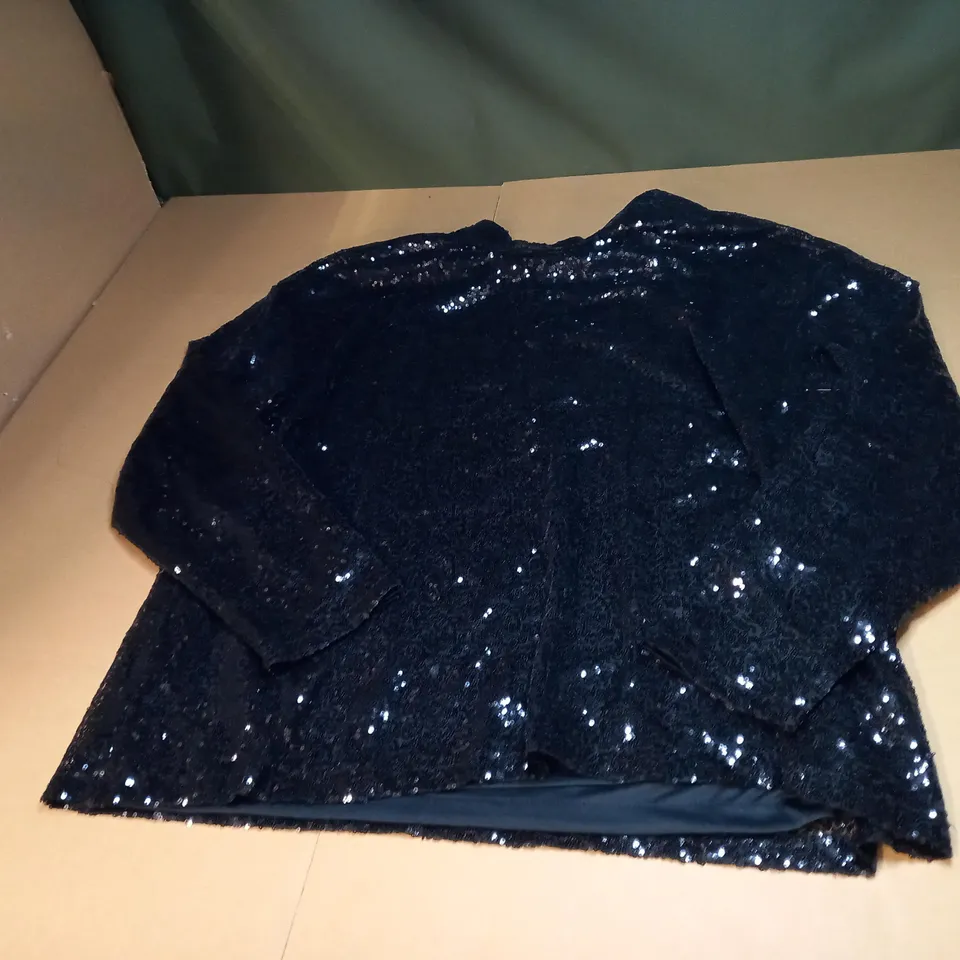 WOMENS PLUS SEQUIN LONG SLEEVE TOP SIZE 16