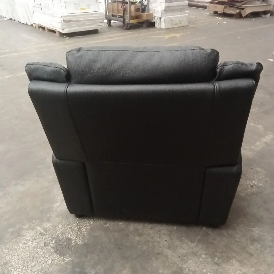 ALBION LUXURY FAUX LEATHER HIGH BACK ARMCHAIR - BLACK RRP £449