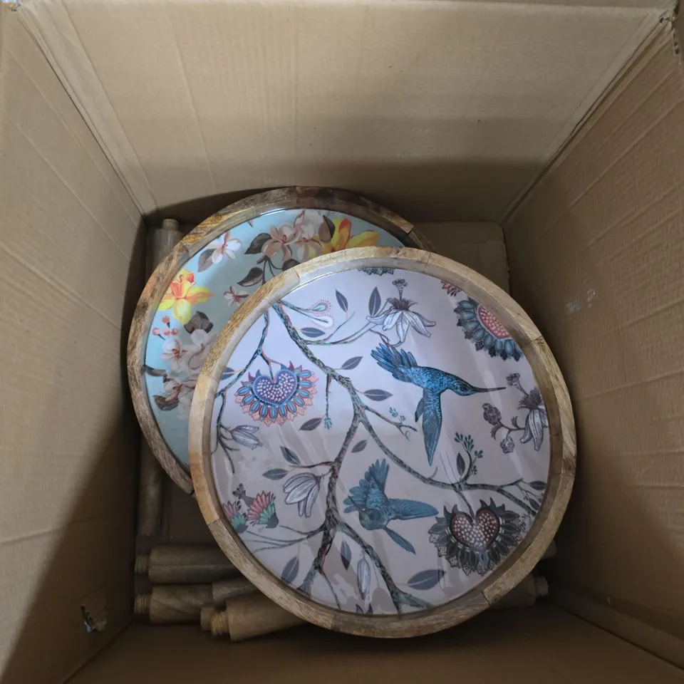 BOX OF 3 ASSORTED TABLES - LEGS DAMAGED