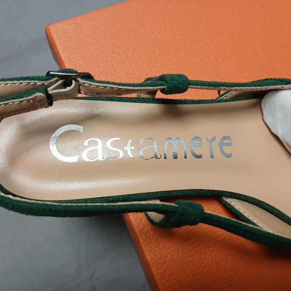 CASTAMERE GREEN SUEDE SLINGBACK HEELS SIZE 37