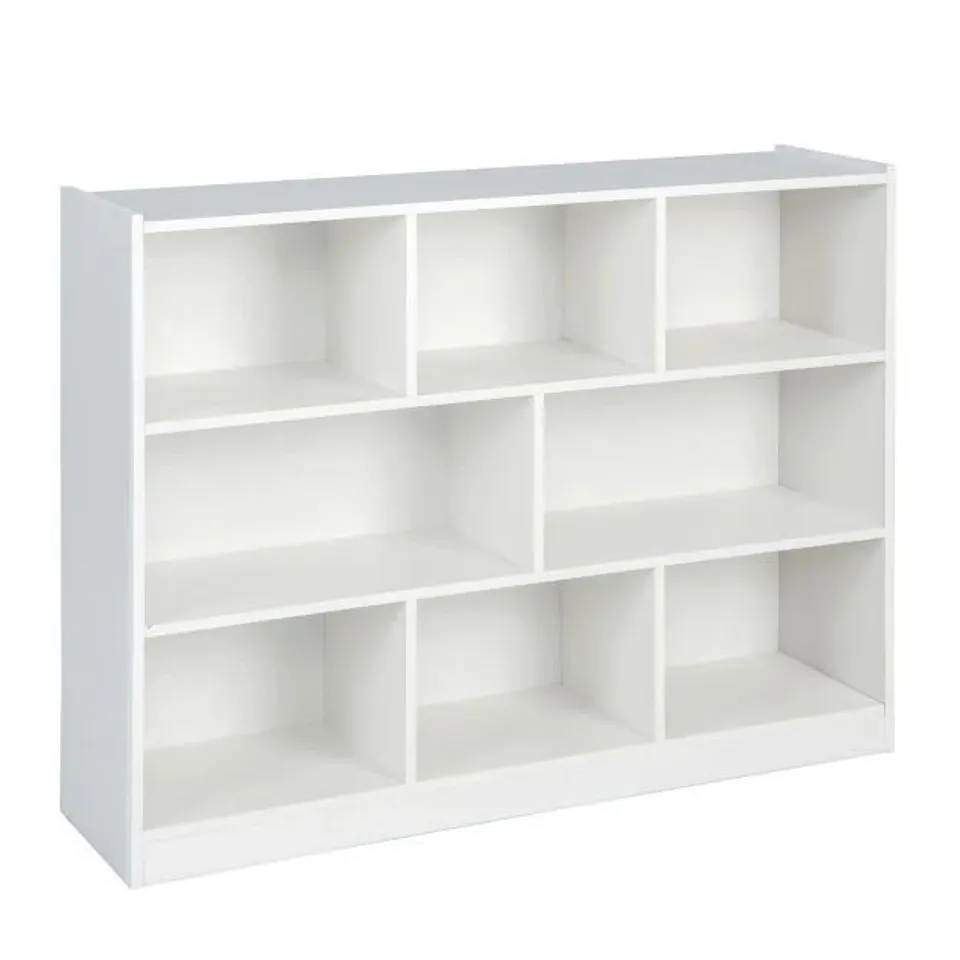 BOXED COSTWAY 3 SHELF FLOOR STANDING OPEN BOOKCASE WITH 8 CUBES