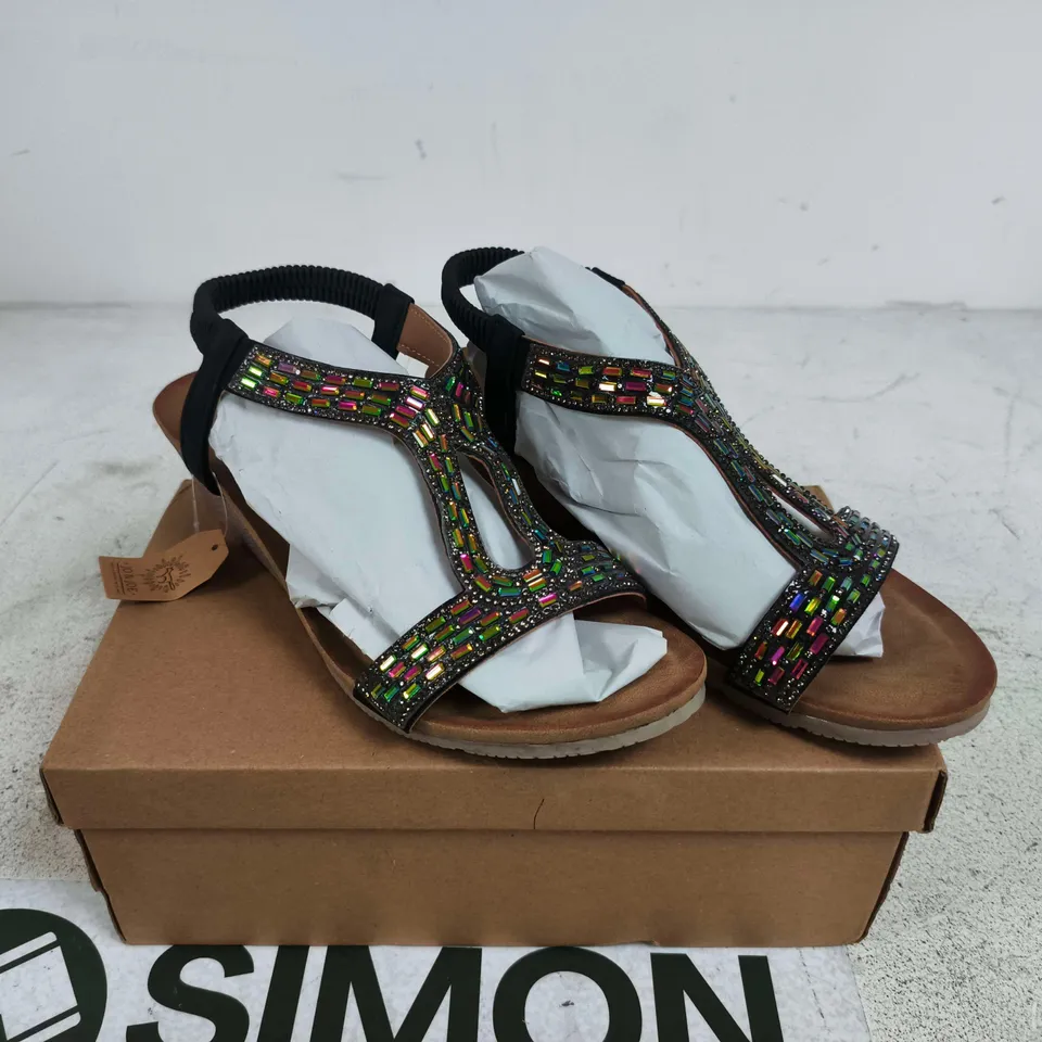 JO AND JOE CAPE VERDE SHOES BLACK UK 7 BOXED