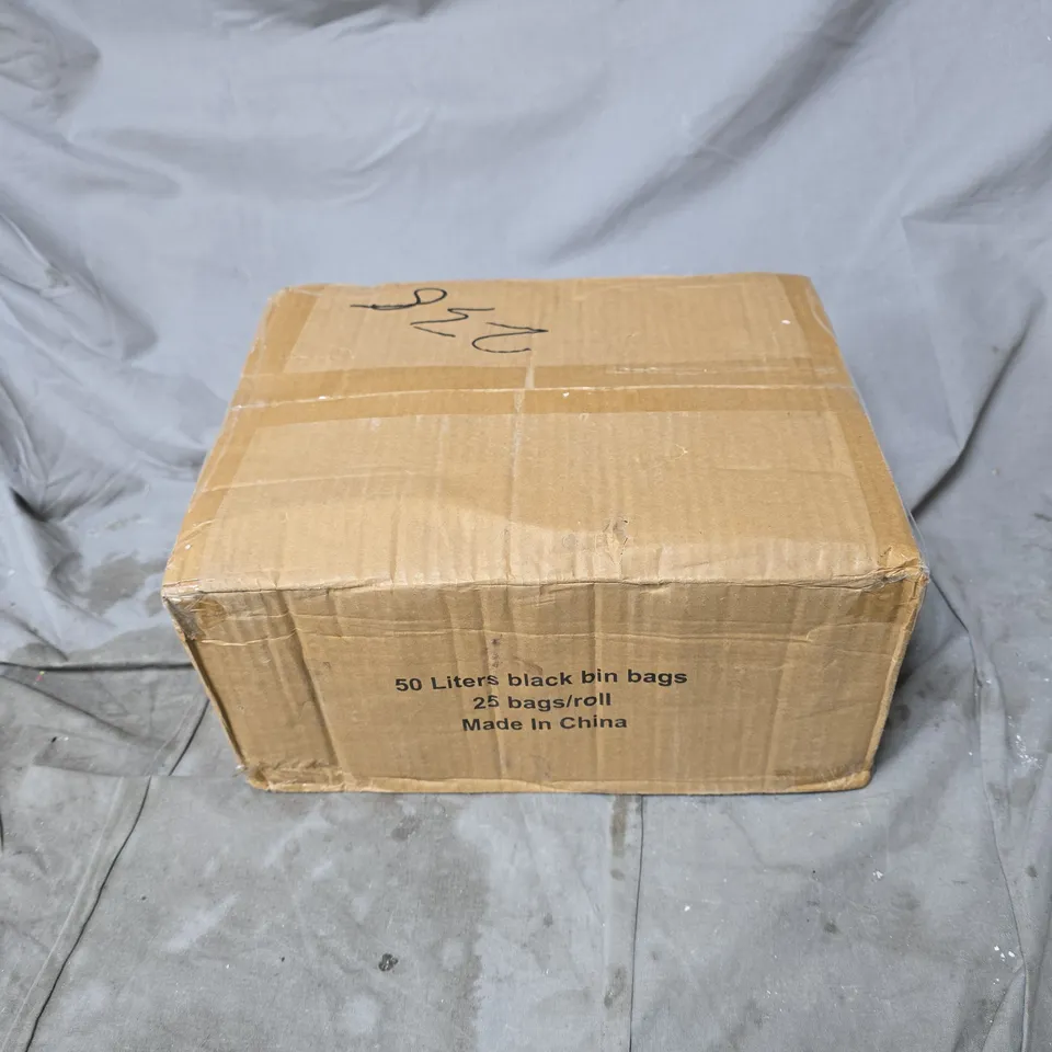 25 X RANACAN 50L BLACK BAGS (25 BAGS PER ROLL) BOXED
